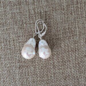 Baroque Pearl Drop Sterling Silver Earrings